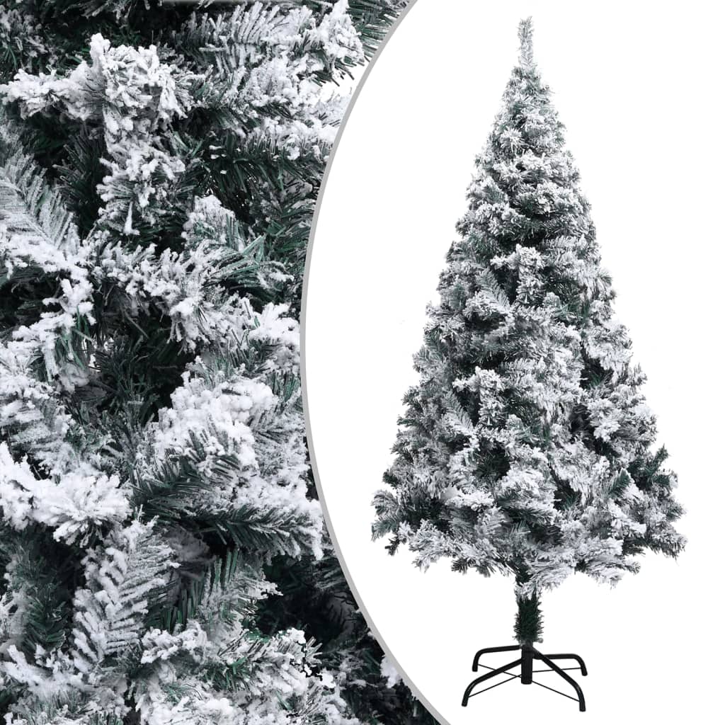 vidaXL Kunstkerstboom met verlichting en sneeuw 240 cm groen