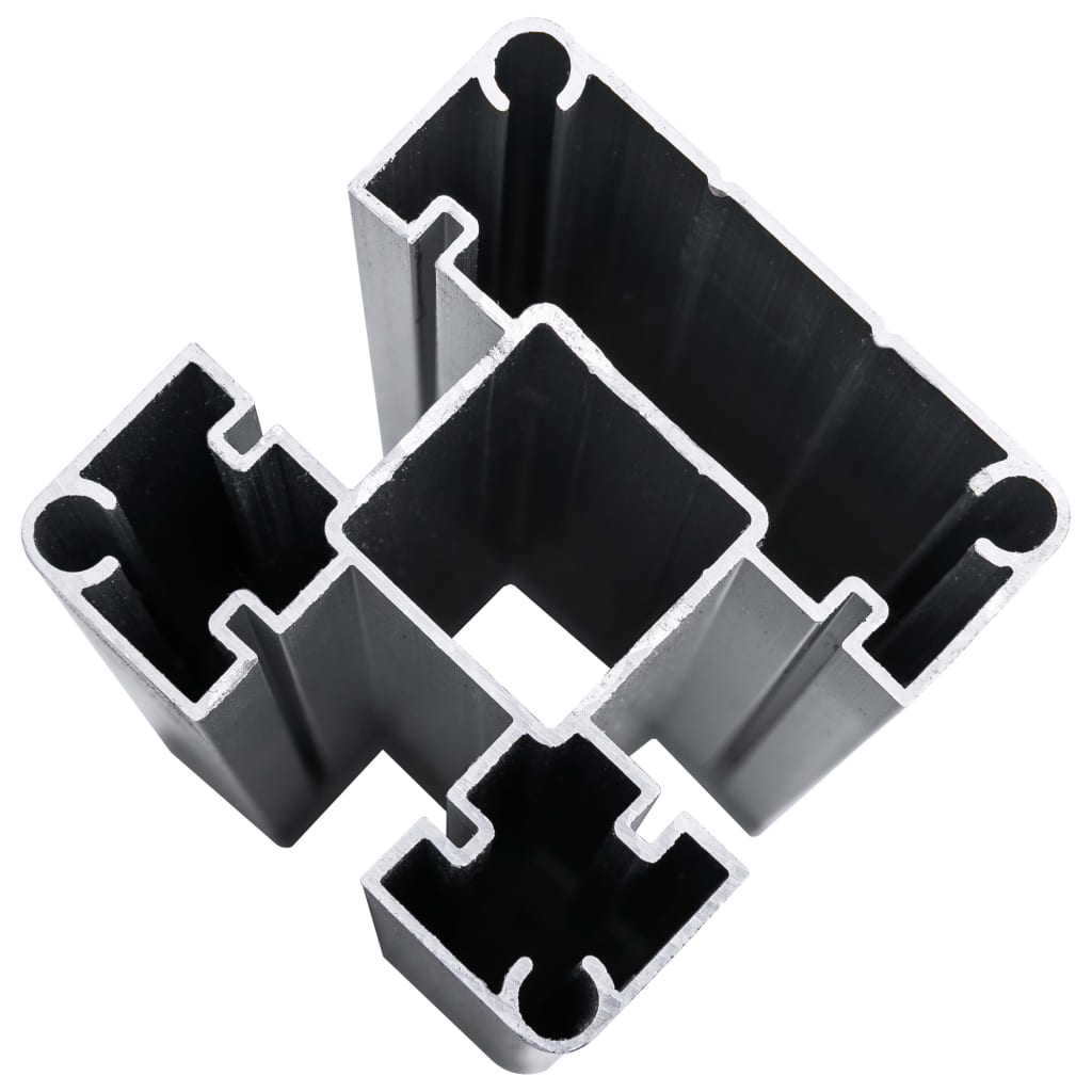 vidaXL Schuttingset 5 vierkant en 1 schuin 965x186 HKC grijs