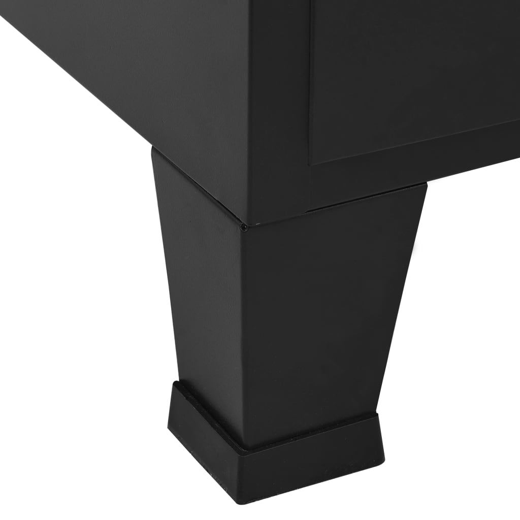 vidaXL Kantoorkast met gaasdeuren industrieel 75x40x120 cm staal zwart