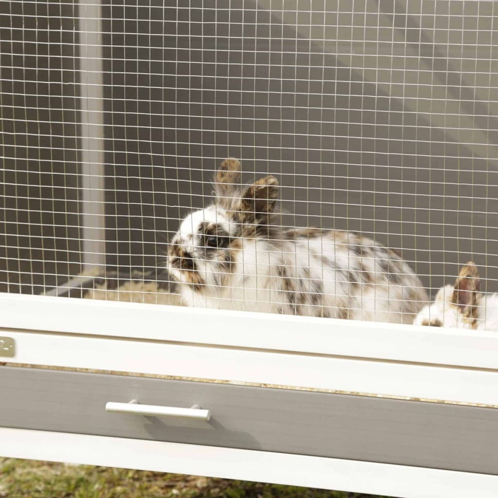 Kerbl ECO konijnenhok Samy 116x57x82 cm kunststof grijs en wit