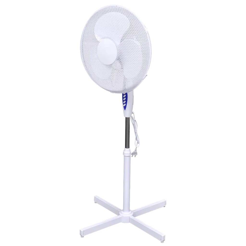 vidaXL Staande ventilator in hoogte / hoek verstelbaar 60 W Wit