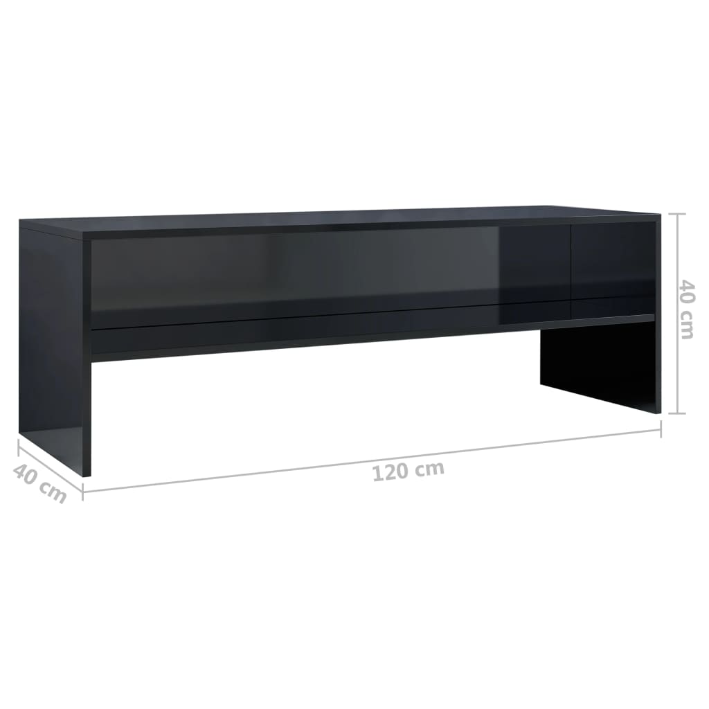 vidaXL Tv-meubel 120x40x40 cm bewerkt hout hoogglans zwart