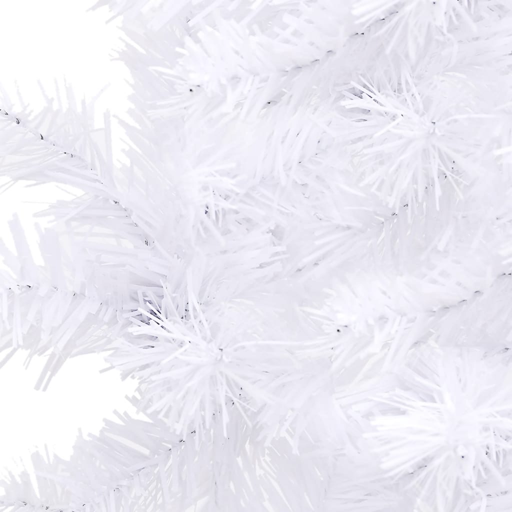 vidaXL Kunstkerstboom met LED's en kerstballen hoek 240 cm PVC wit