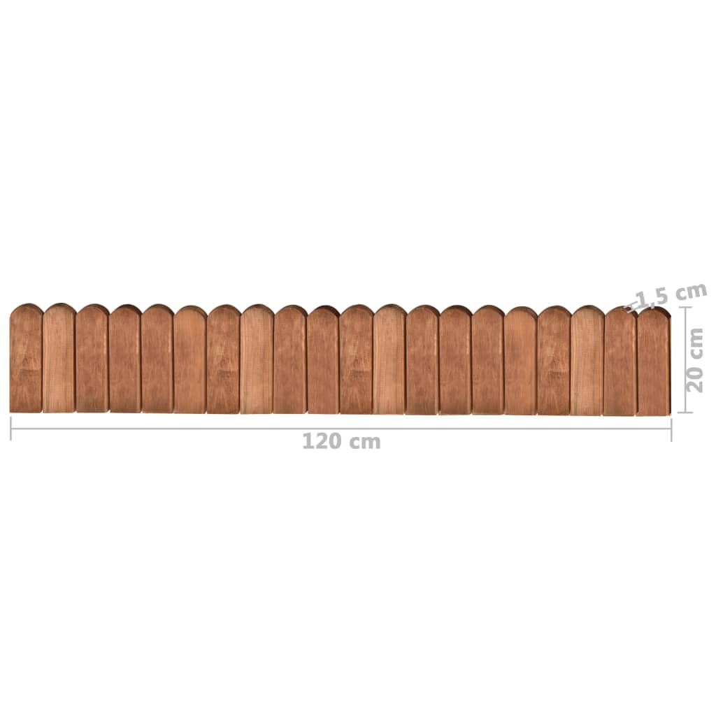 vidaXL Gazonrand 120 cm geïmpregneerd grenenhout bruin