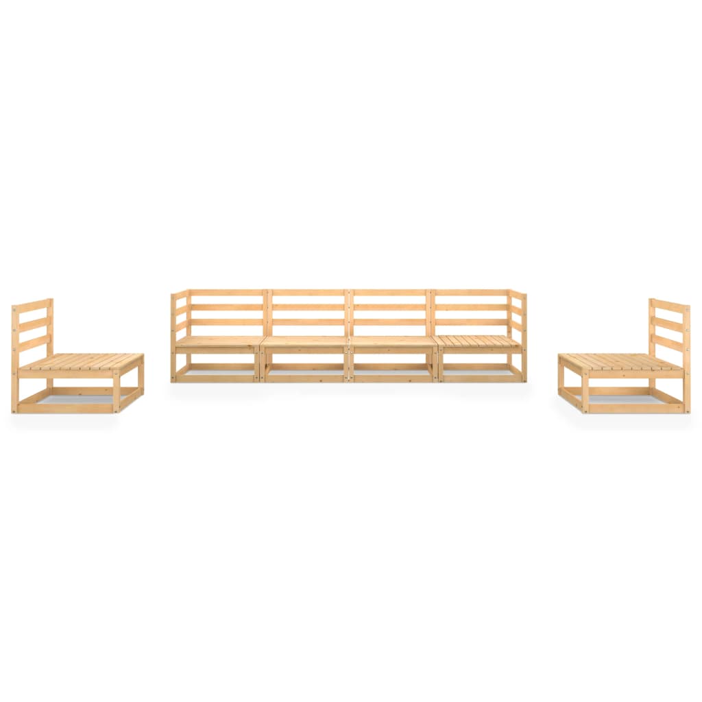 vidaXL 6-delige Loungeset met kussens massief grenenhout