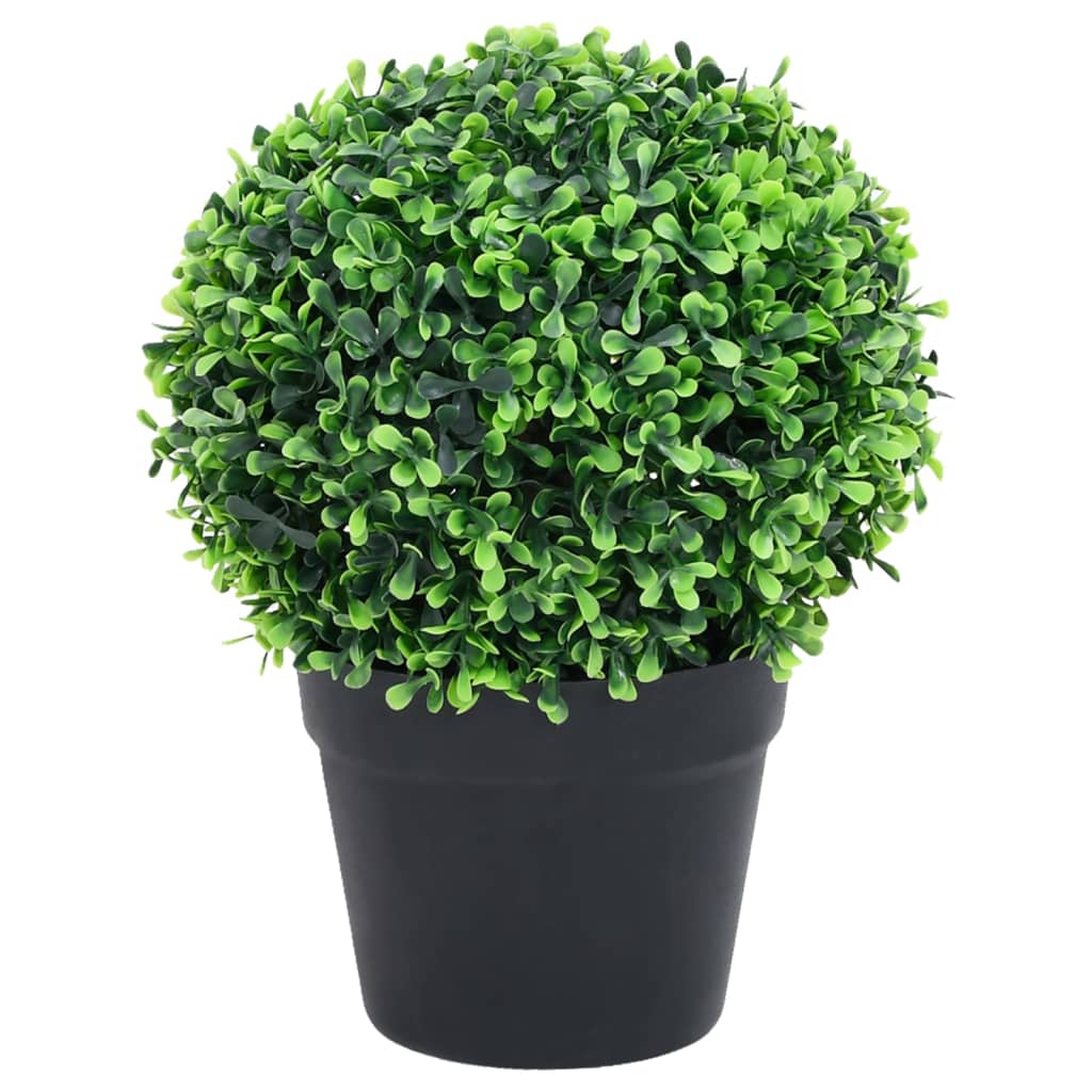 vidaXL Kunstplanten met pot 2 st buxus bolvorming 32 cm groen