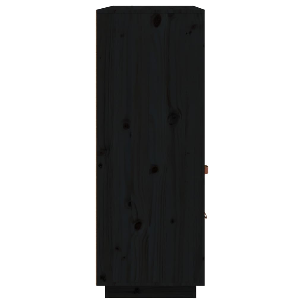 vidaXL Hoge kast 100x40x108,5cm massief grenenhout zwart