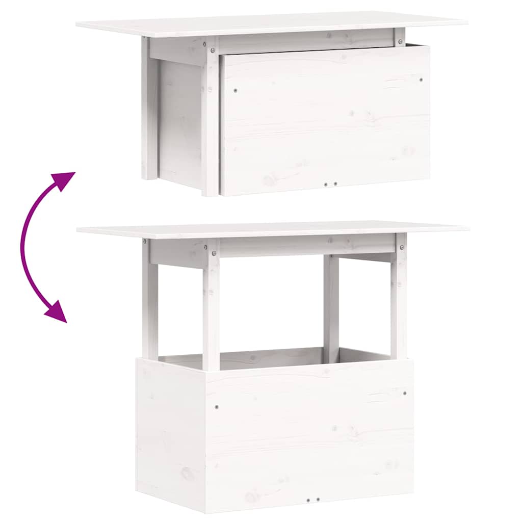 vidaXL Tuintafel 100x50x75 cm massief grenenhout wit