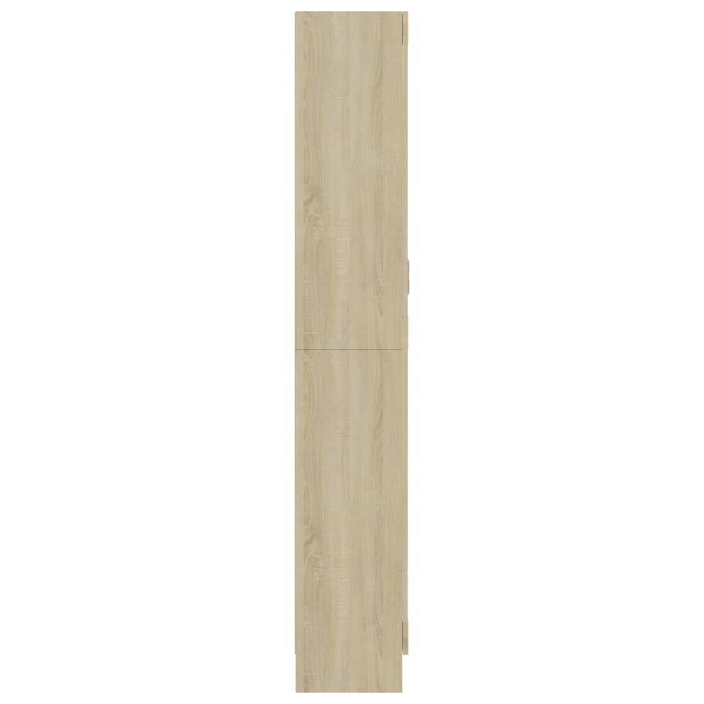 vidaXL Vitrinekast 82,5x30,5x185,5 cm bewerkt hout sonoma eikenkleurig