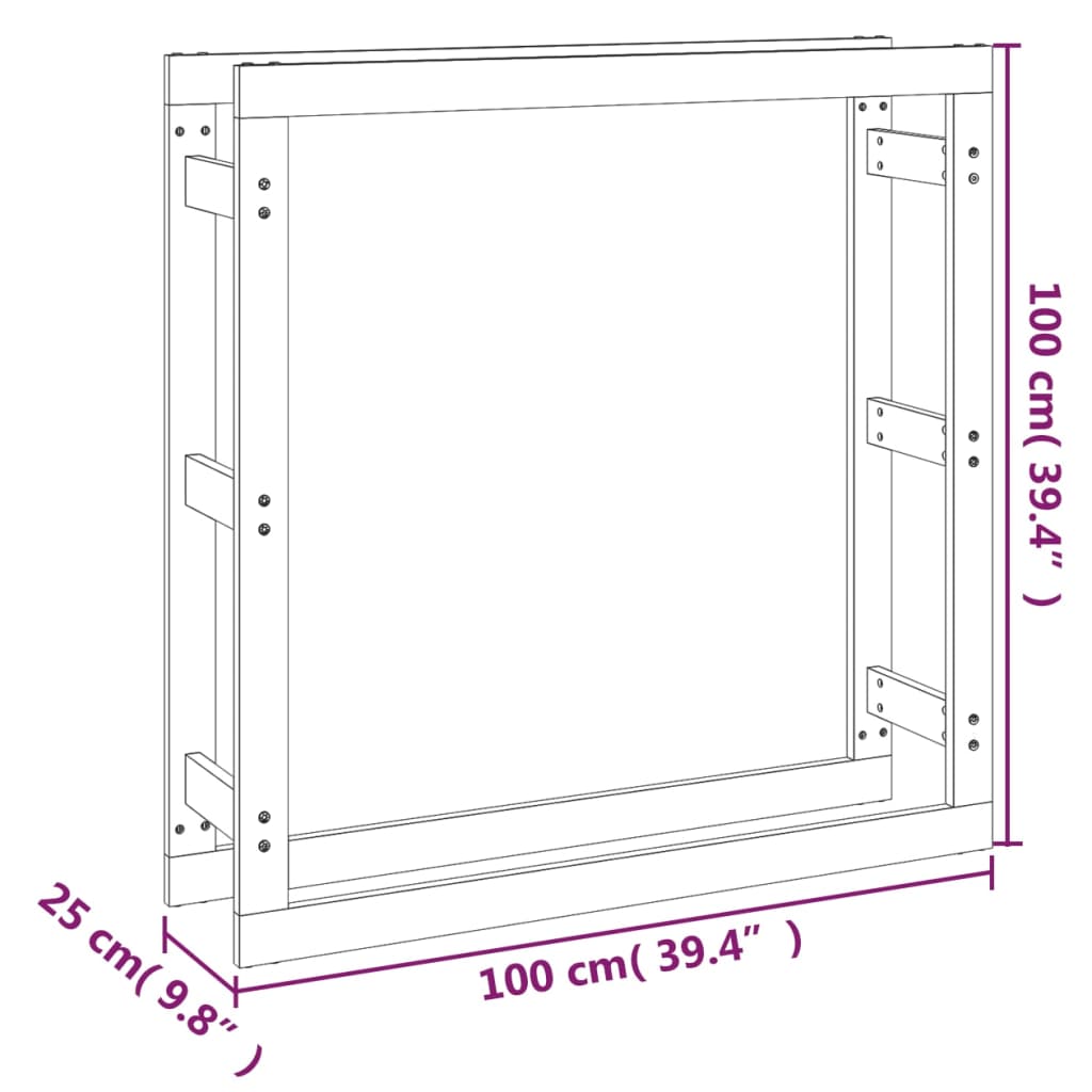 vidaXL Haardhoutrek 100x25x100 cm massief grenenhout wit