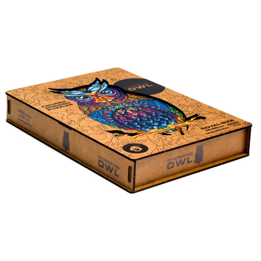 UNIDRAGON Puzzel Charming Owl 650 stukjes royal size 35x60 cm hout