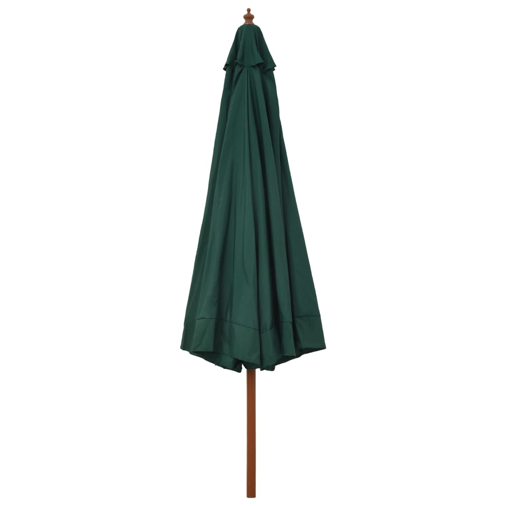 vidaXL Parasol met houten paal 330 cm groen