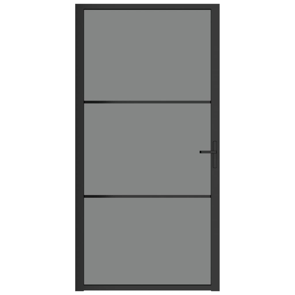 vidaXL Binnendeur 102,5x201,5 cm ESG-glas en aluminium zwart