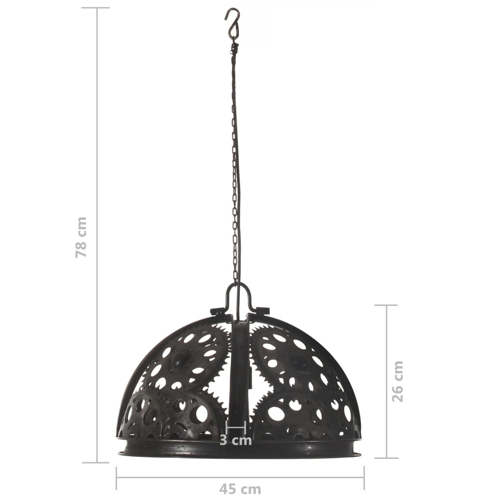 vidaXL Plafondlamp industrieel kettingwiel-ontwerp E27 45 cm