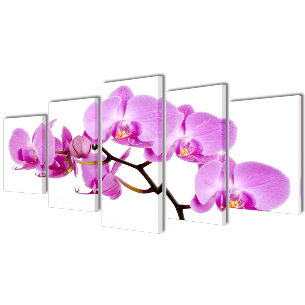 Canvas muurdruk set orchidee 100 x 50 cm