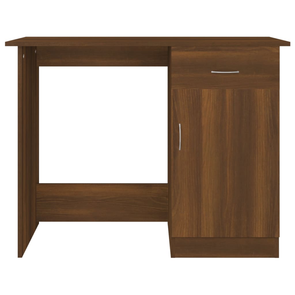 vidaXL Bureau 100x50x76 cm bewerkt hout bruineikenkleurig