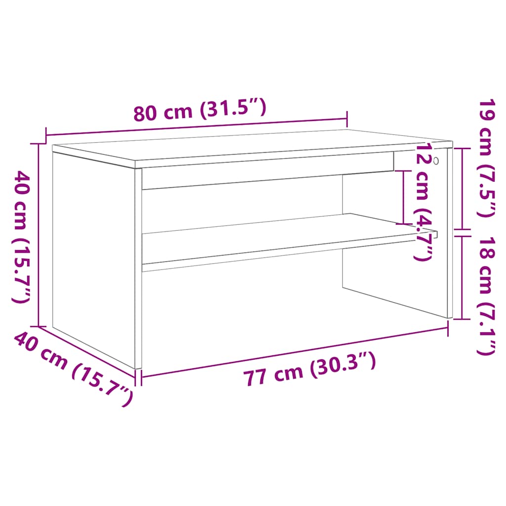 vidaXL Tv-meubel 80x40x40 cm bewerkt hout betongrijs