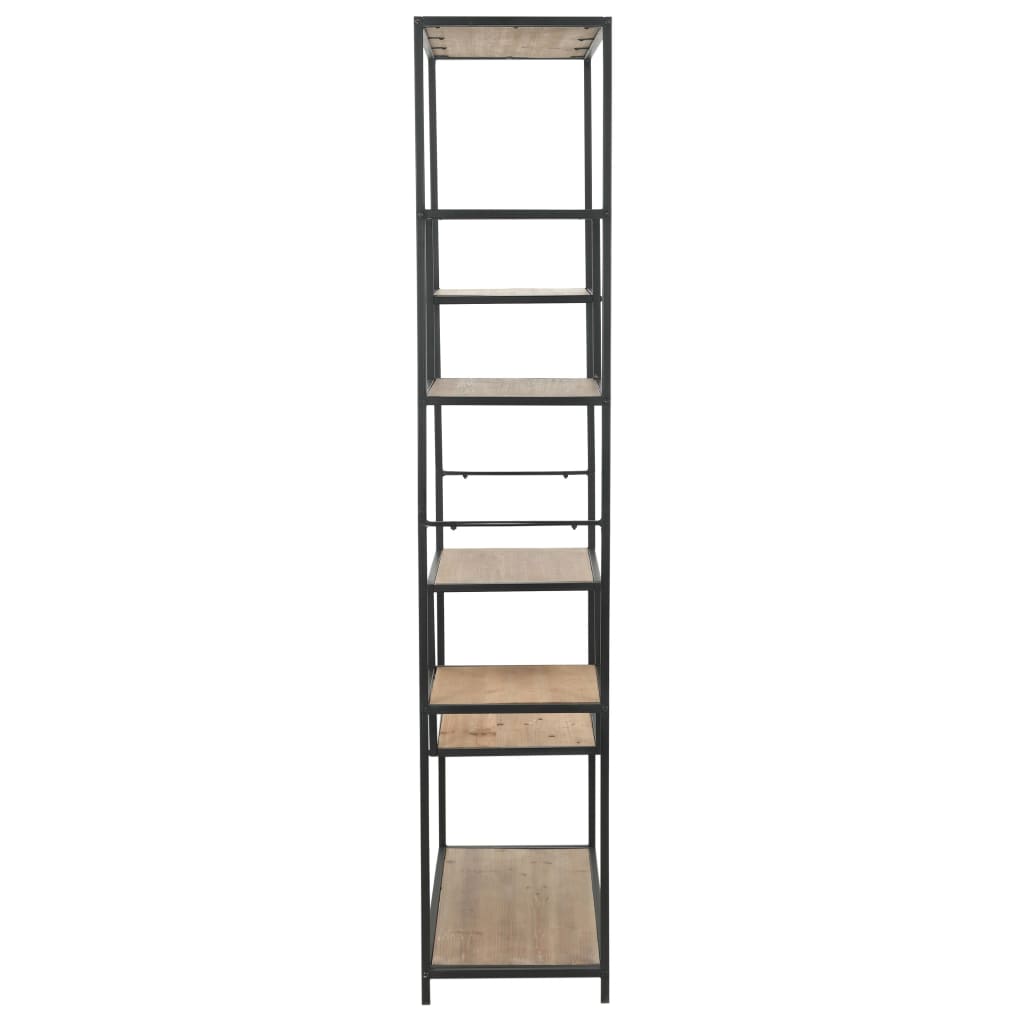 vidaXL Boekenkast 90,5x35x180 cm massief vurenhout en staal