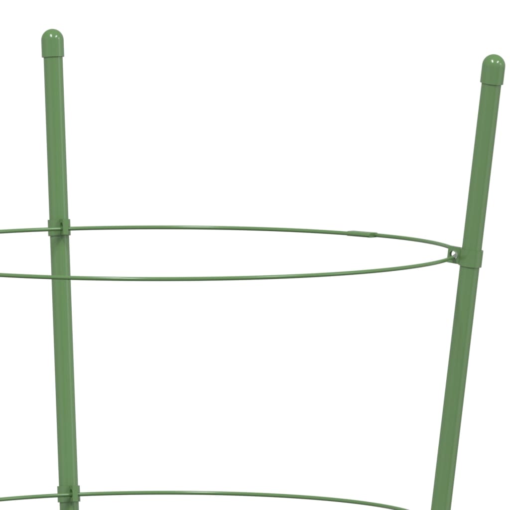 vidaXL Plantensteunen 5 st met 3 ringen 45 cm staal groen