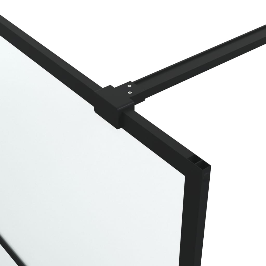 vidaXL Inloopdouchewand 140x195 cm mat ESG-glas zwart