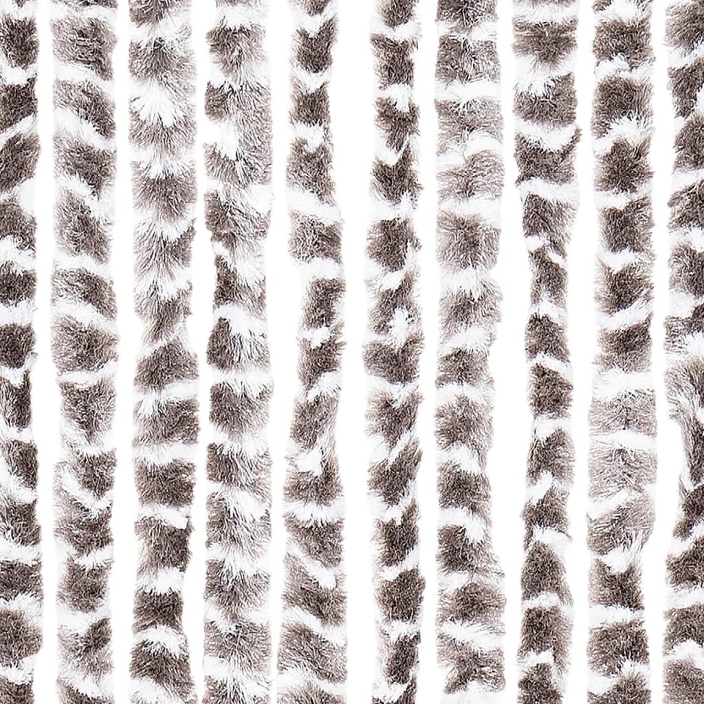 vidaXL Vliegengordijn 100x200 cm chenille taupe en wit