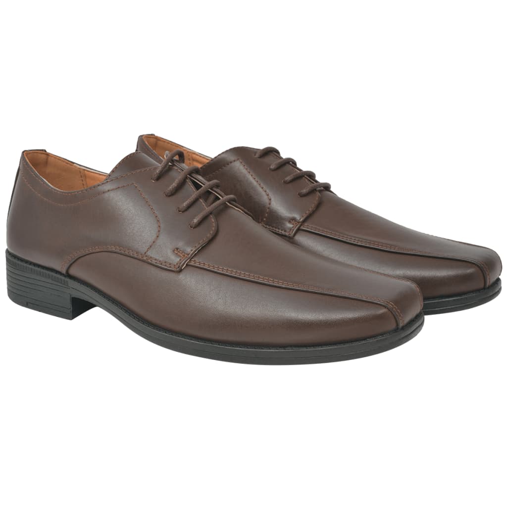 vidaXL Zakelijke herenschoenen veters bruin maat 45 PU leer