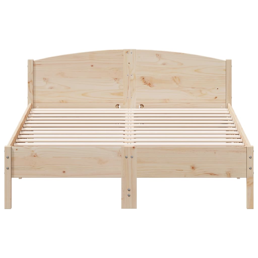 vidaXL Bedframe met hoofdbord massief grenenhout 150x200 cm
