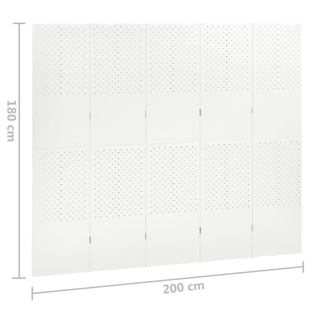 vidaXL Kamerschermen 2 st met 5 panelen 200x180 cm staal wit
