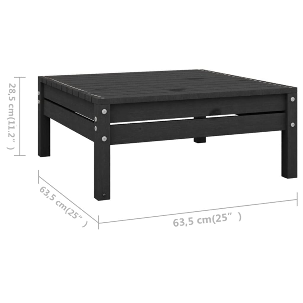 vidaXL 10-delige Loungeset massief grenenhout zwart