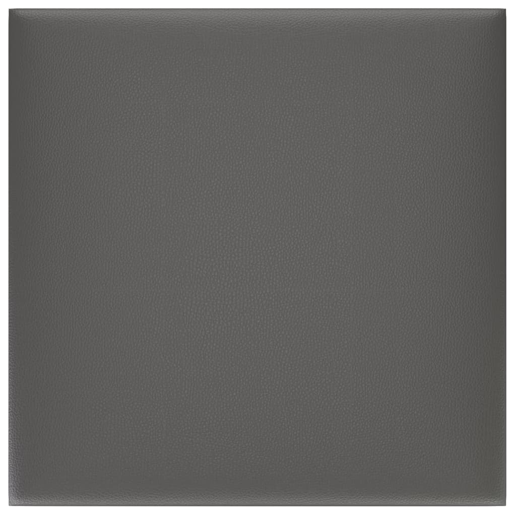 vidaXL Wandpanelen 12 st 1,08 m² 30x30 cm kunstleer grijs