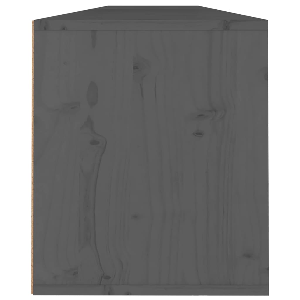 vidaXL Wandkasten 2 st 100x30x35 cm massief grenenhout grijs