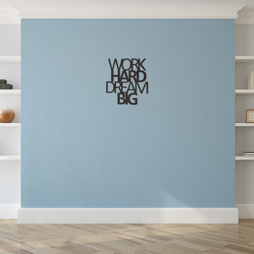 Homemania Wanddecoratie Words 65x70 cm staal zwart