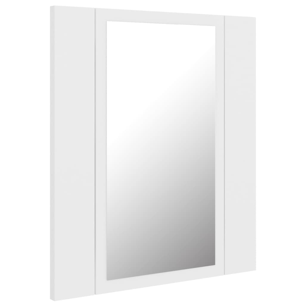 vidaXL Badkamerkast met spiegel en LED 40x12x45 cm acryl wit