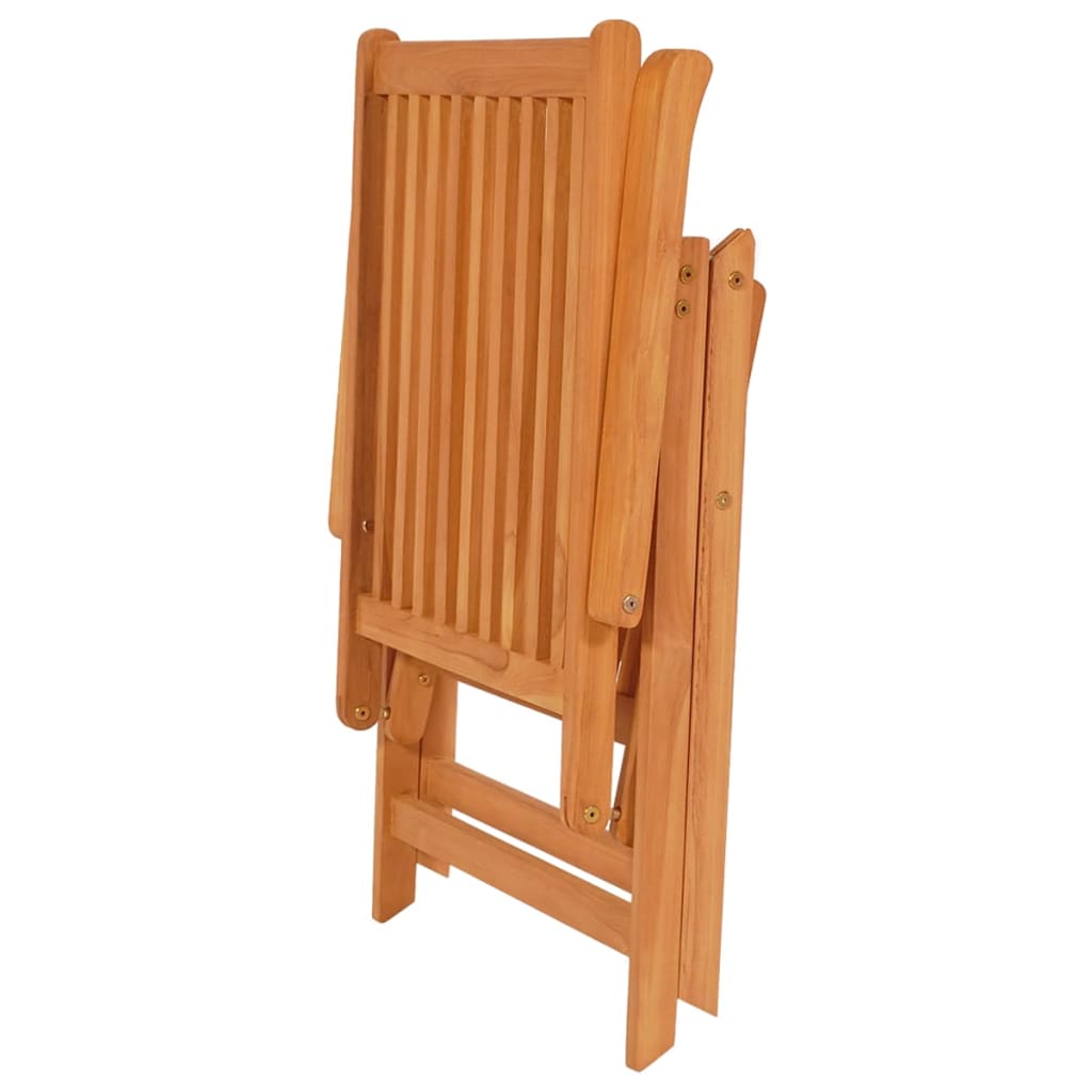 vidaXL Tuinstoelen 4 st met rode kussens massief teakhout