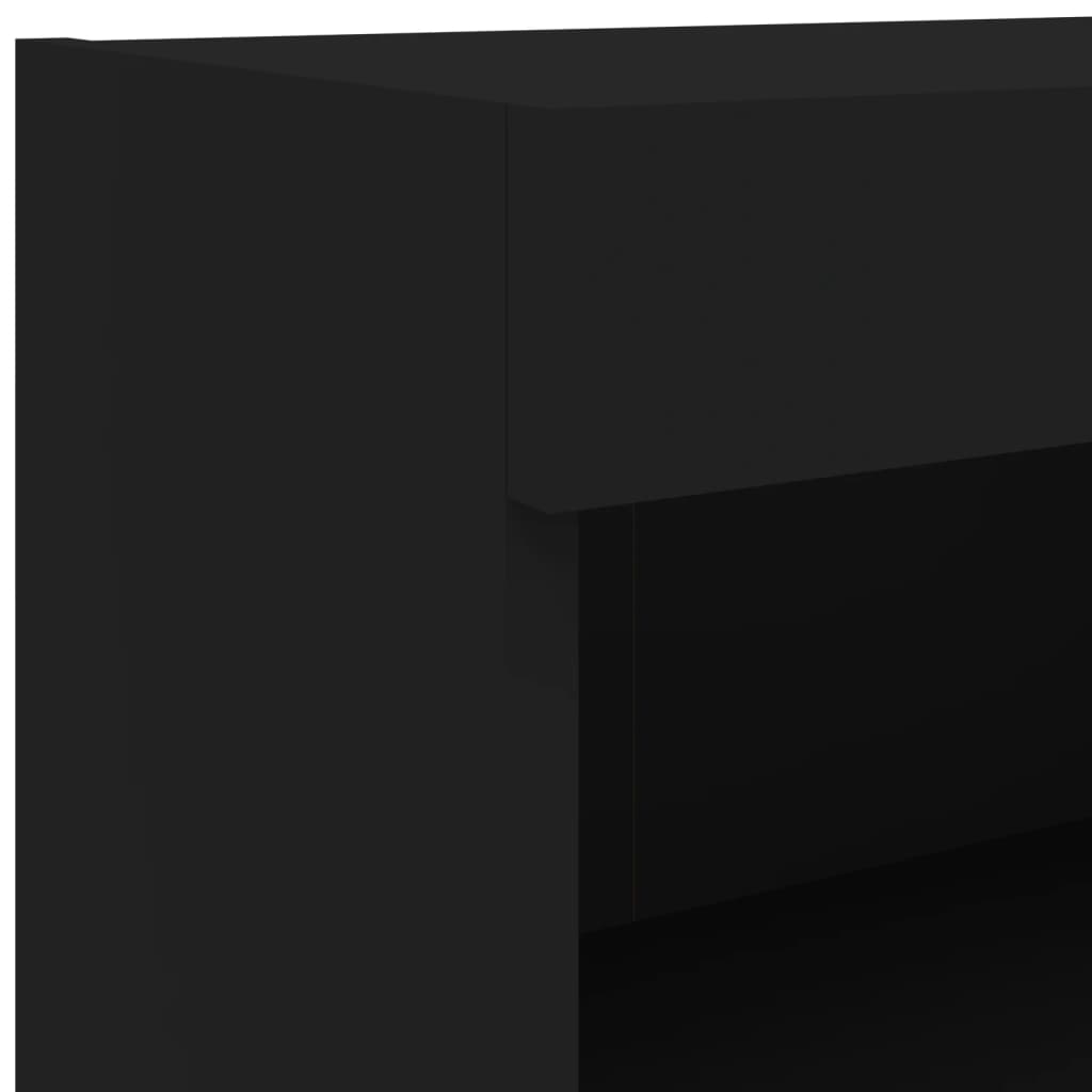 vidaXL 8-delige Tv-wandmeubelset met LED-verlichting zwart