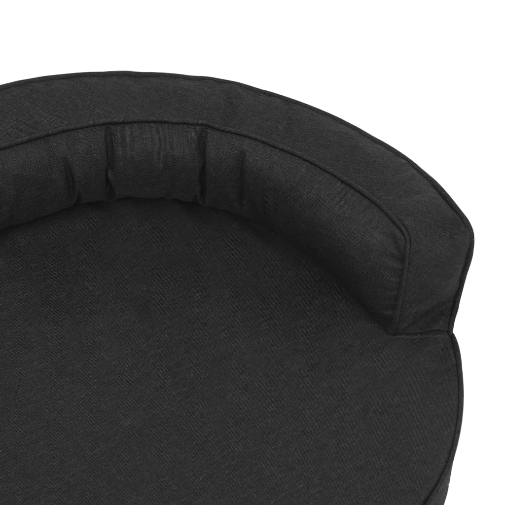 vidaXL Hondenbed ergonomisch linnen-look 75x53 cm zwart