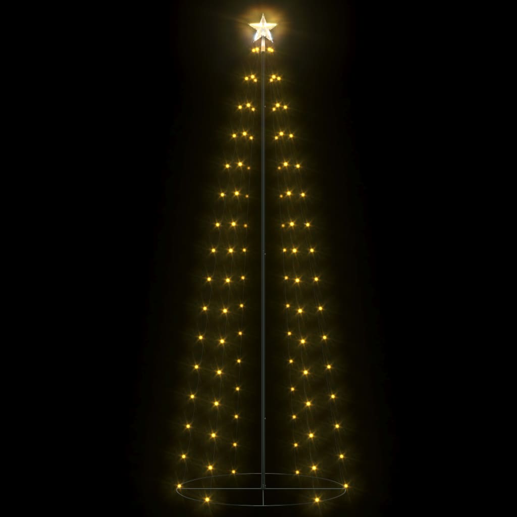 vidaXL Kegelkerstboom 100 warmwitte LED's 70x180 cm