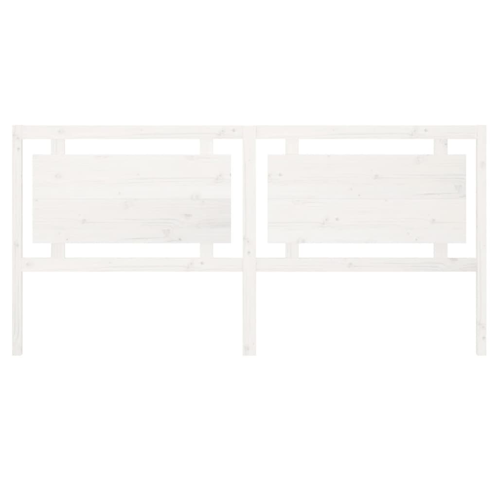 vidaXL Hoofdbord 205,5x4x100 cm massief grenenhout wit