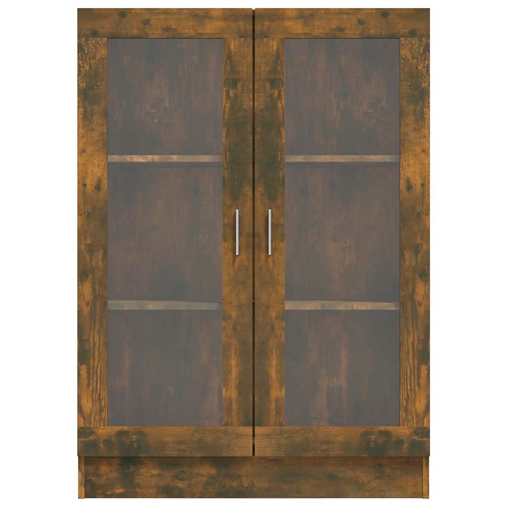 vidaXL Vitrinekast 82,5x30,5x80 cm bewerkt hout betongrijs