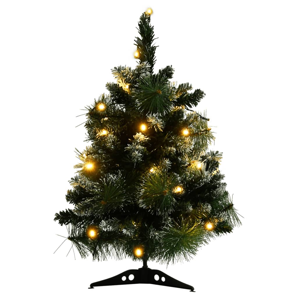 vidaXL Kunstkerstboom met verlichting en standaard 60 cm PVC groen