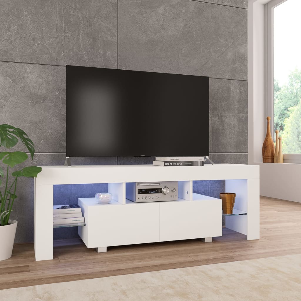 Ingrijpen Zaklampen lichten vidaXL Tv-meubel met LED-verlichting 130x35x45 cm hoogglans wit kopen? |  vidaXL.nl