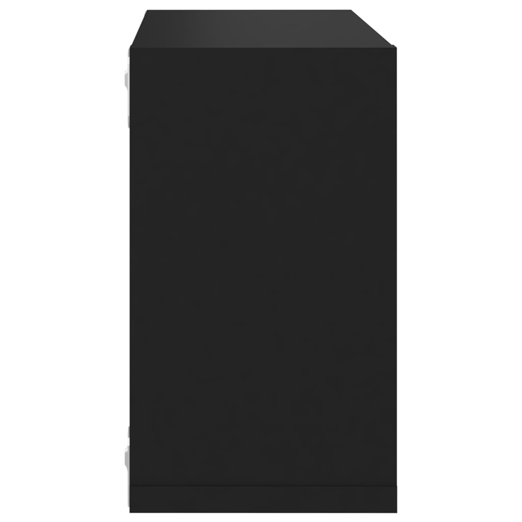 vidaXL Wandschappen kubus 4 st 26x15x26 cm zwart