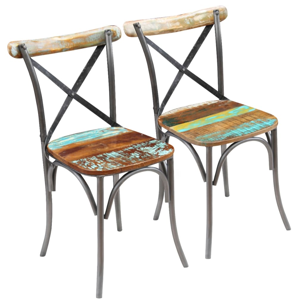 vidaXL Kruisstoelen 4 st massief mangohout zwart