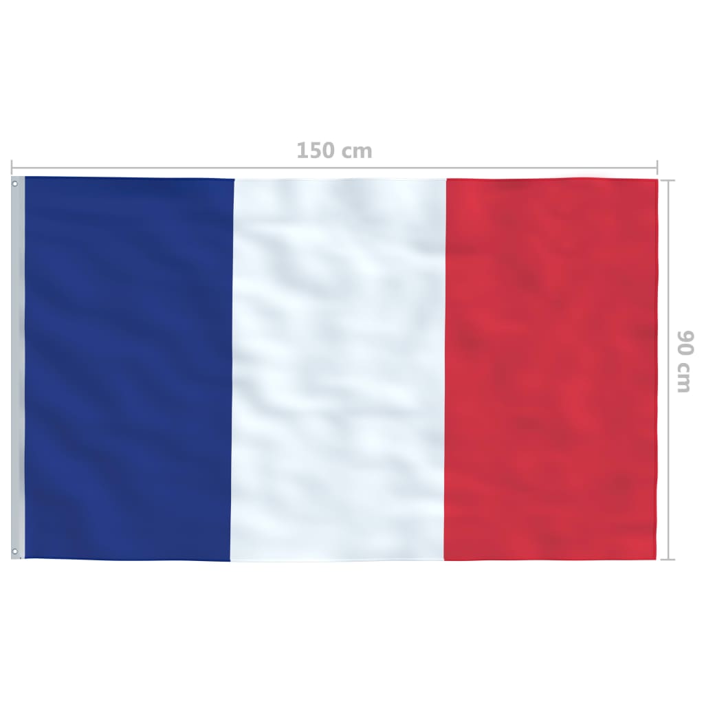 vidaXL Vlag met vlaggenmast Frankrijk 6,2 m aluminium