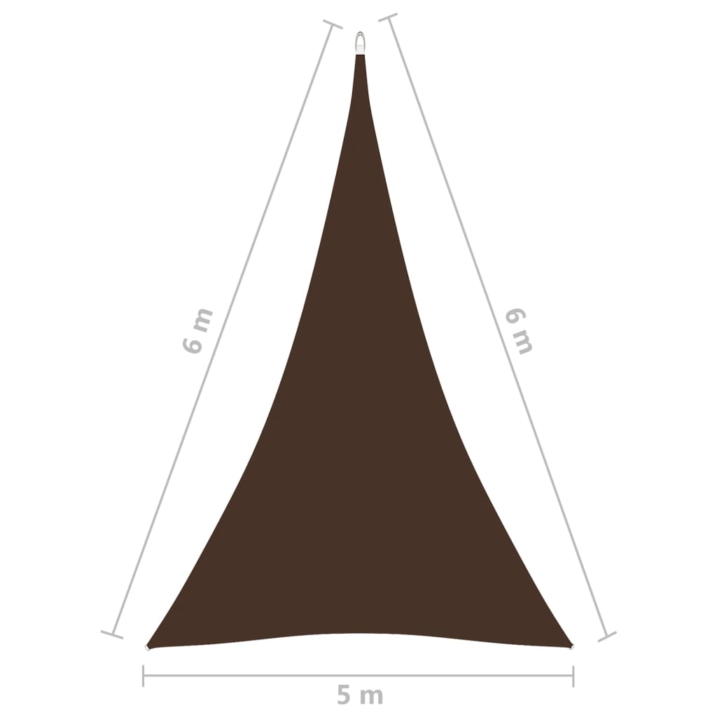 vidaXL Zonnescherm driehoekig 5x6x6 m oxford stof bruin