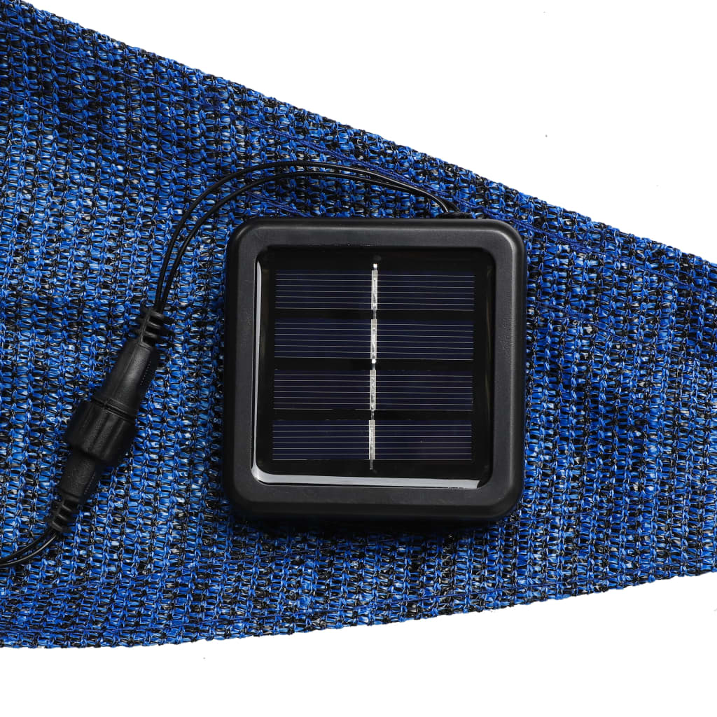 HI Zonnezeil met 100 LED's 3,6x3,6x3,6 m lichtblauw