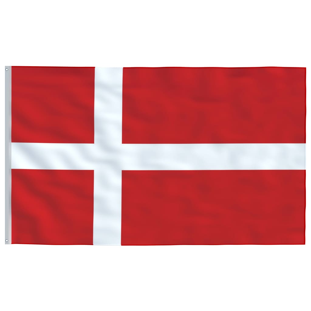 vidaXL Vlag met vlaggenmast Denemarken 6,23 m aluminium
