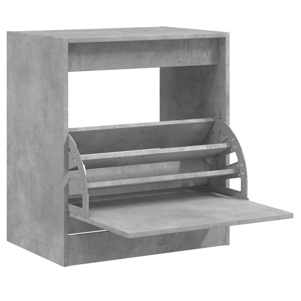 vidaXL Schoenenkast 60x42x69 cm bewerkt hout betongrijs