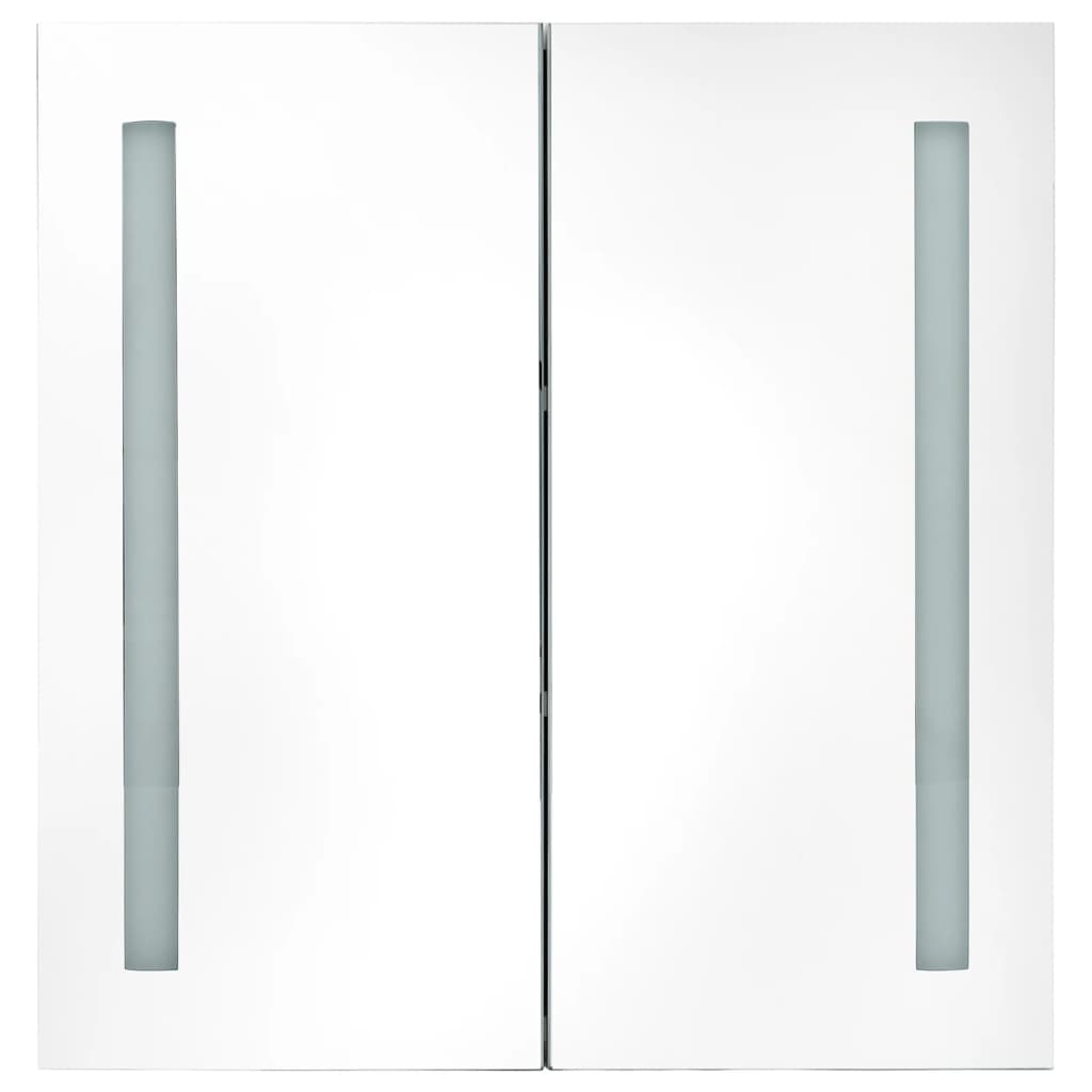 vidaXL Badkamerkast met spiegel en LED 62x14x60 cm wit en eikenkleurig