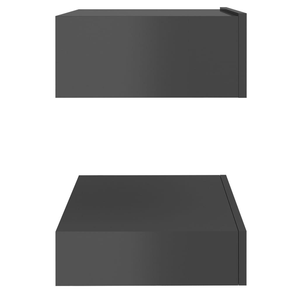 vidaXL Nachtkastje 60x35 cm spaanplaat hoogglans grijs
